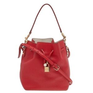 Dolce & Gabbana Red Leather Claudia Drawstring Bucket Bag​​​​​